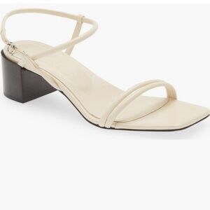 Aeyde Estelle Creamy Leather Block Heel Ankle Strap Sandals 40.5=9.5
